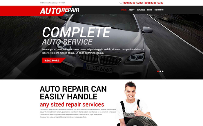  Auto Repair Service WordPress Theme